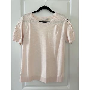 LOFT Floral Sleeve Top, L, VGUC